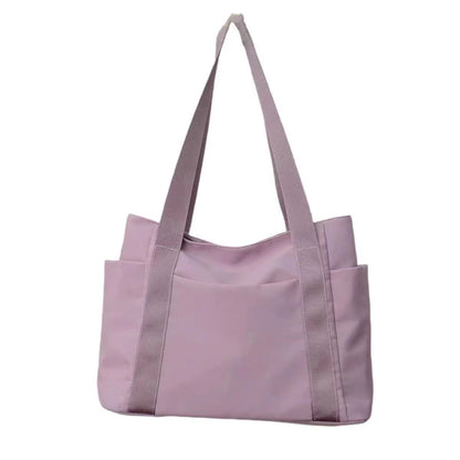 New Japanese style solid color shopping bag shoulder bag casual simple canvas handbag