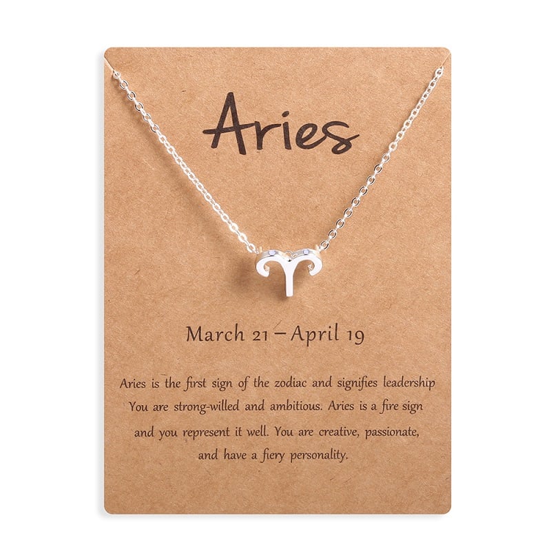 Zodiac sign necklaces with gift cards, constellation pendant necklace jewelry