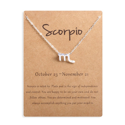 Zodiac sign necklaces with gift cards, constellation pendant necklace jewelry