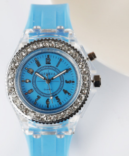 LED-Leuchtuhren Genf Damen Quarzuhr Damen Silikonarmbanduhr