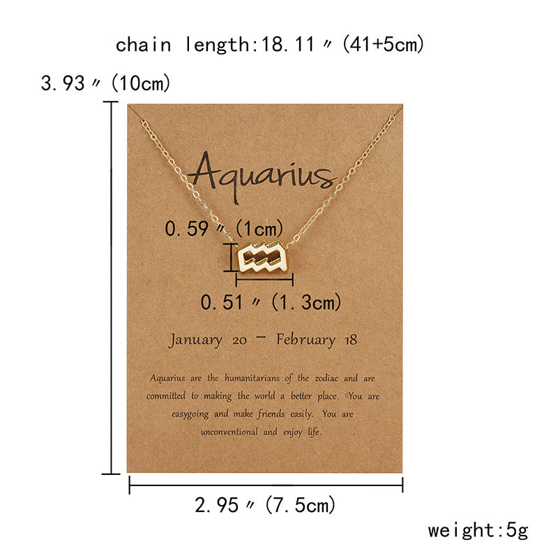 Zodiac sign necklaces with gift cards, constellation pendant necklace jewelry