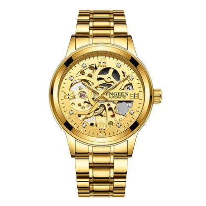 Modische Luxuriöse Leuchtende Wasserdichte Mechanische Uhr mit Stahlarmband