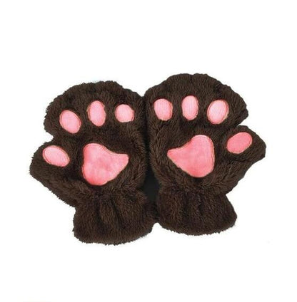 Winter Schöne Halbe Abdeckung Pfotenbär Katzenkrallen Handschuhe Kurzfinger