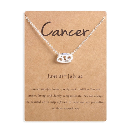 Zodiac sign necklaces with gift cards, constellation pendant necklace jewelry