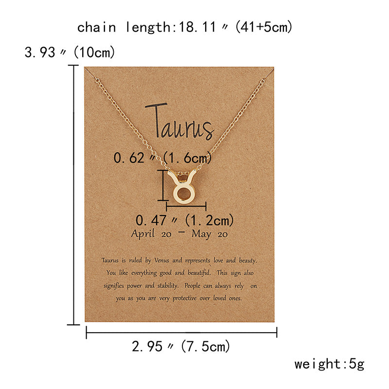 Zodiac sign necklaces with gift cards, constellation pendant necklace jewelry