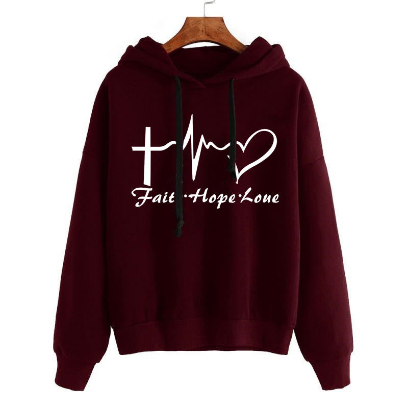 Hoodie sweatshirt with heart motif, women&