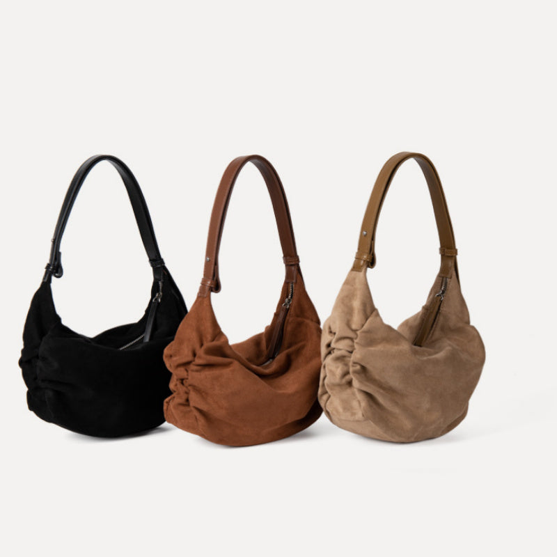 Damen Wildleder Schulter Crossbody Dumpling Bag