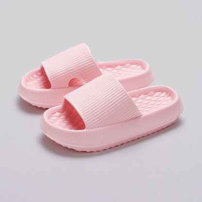 Summer EVA Slippers Solid Color Rhombus Stripe Anti-slip Slippers New Women&