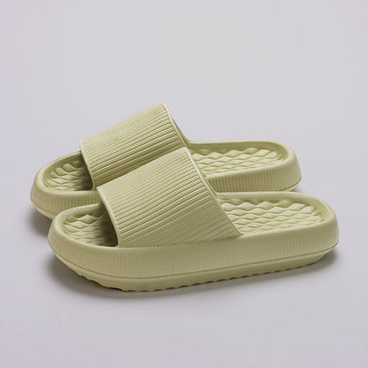 Summer EVA Slippers Solid Color Rhombus Stripe Anti-slip Slippers New Women&
