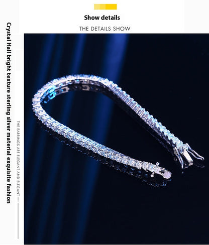 Armband mit 10 Punkte Moissanite, Tennis-Kette, S925 Sterlingsilber