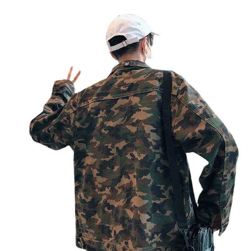 New Mens Camouflage Denim Jacket Coat Man Coats Jaqueta Masculino Jeans Jacket &amp; Coats Fashion Design Autumn Brand Clothing