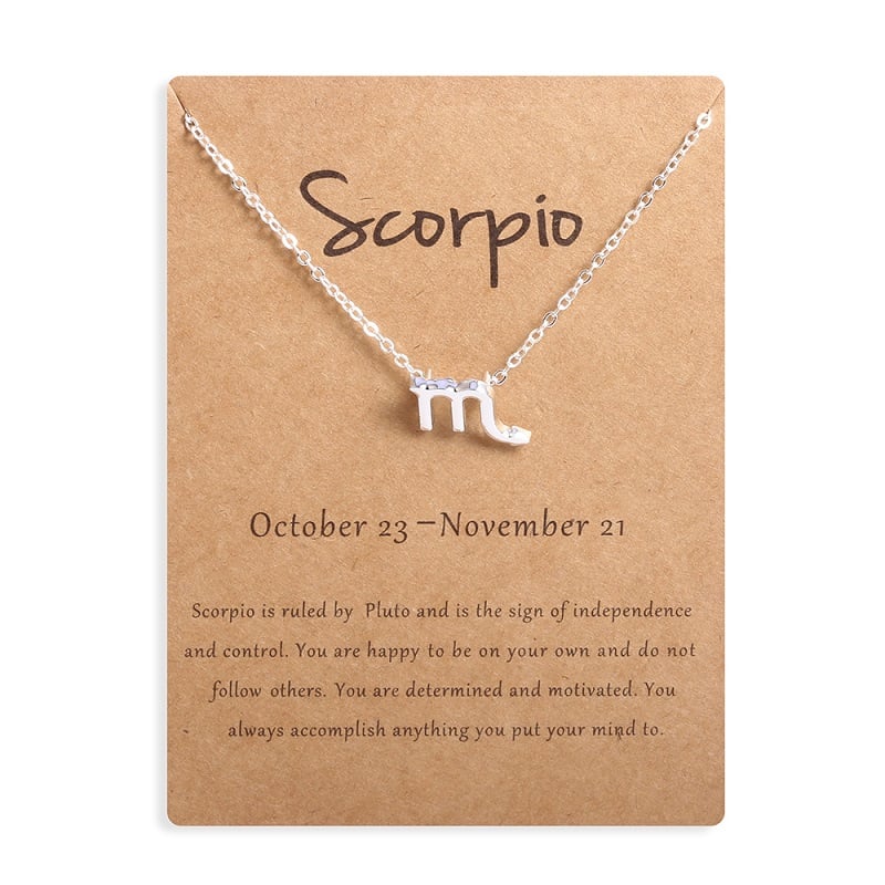 Zodiac sign necklaces with gift cards, constellation pendant necklace jewelry