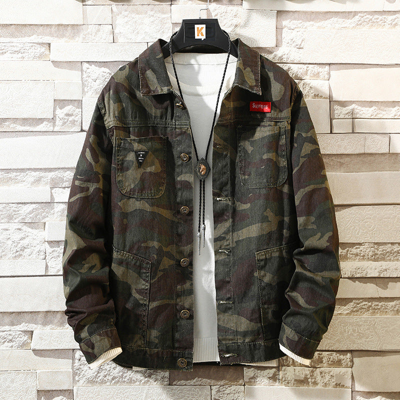 New Mens Camouflage Denim Jacket Coat Man Coats Jaqueta Masculino Jeans Jacket &amp; Coats Fashion Design Autumn Brand Clothing