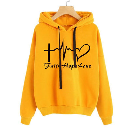 Hoodie sweatshirt with heart motif, women&