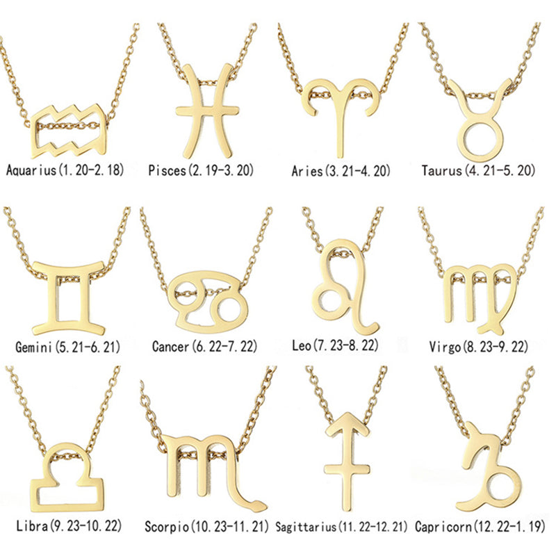 Zodiac sign necklaces with gift cards, constellation pendant necklace jewelry