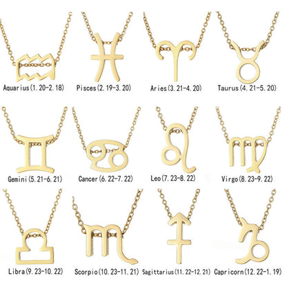 Zodiac sign necklaces with gift cards, constellation pendant necklace jewelry