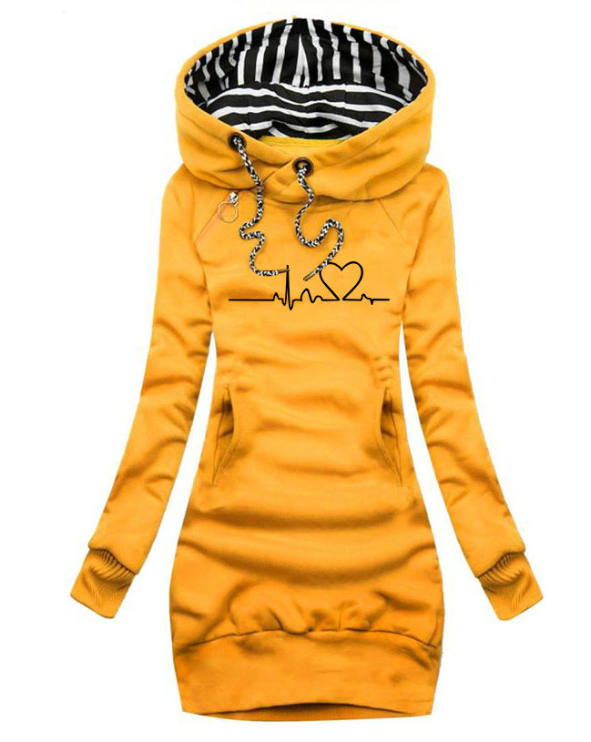 Herz-Print Lange Kleidung Damen Hoodie Sweatshirt Pullover Oberteile