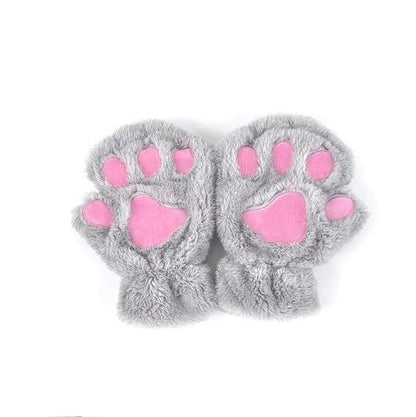 Winter Schöne Halbe Abdeckung Pfotenbär Katzenkrallen Handschuhe Kurzfinger