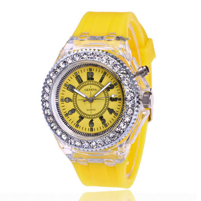 LED-Leuchtuhren Genf Damen Quarzuhr Damen Silikonarmbanduhr