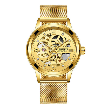Modische Luxuriöse Leuchtende Wasserdichte Mechanische Uhr mit Stahlarmband