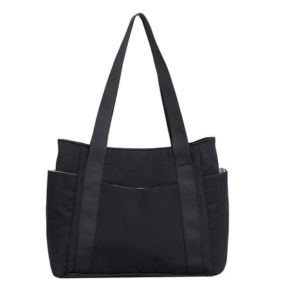 New Japanese style solid color shopping bag shoulder bag casual simple canvas handbag