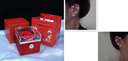 Rotierende Seife Blume Rose Geschenkbox Kreative Rotierende Rose Schmuck Verpackung Box Valentinstag Geschenk für Frauen