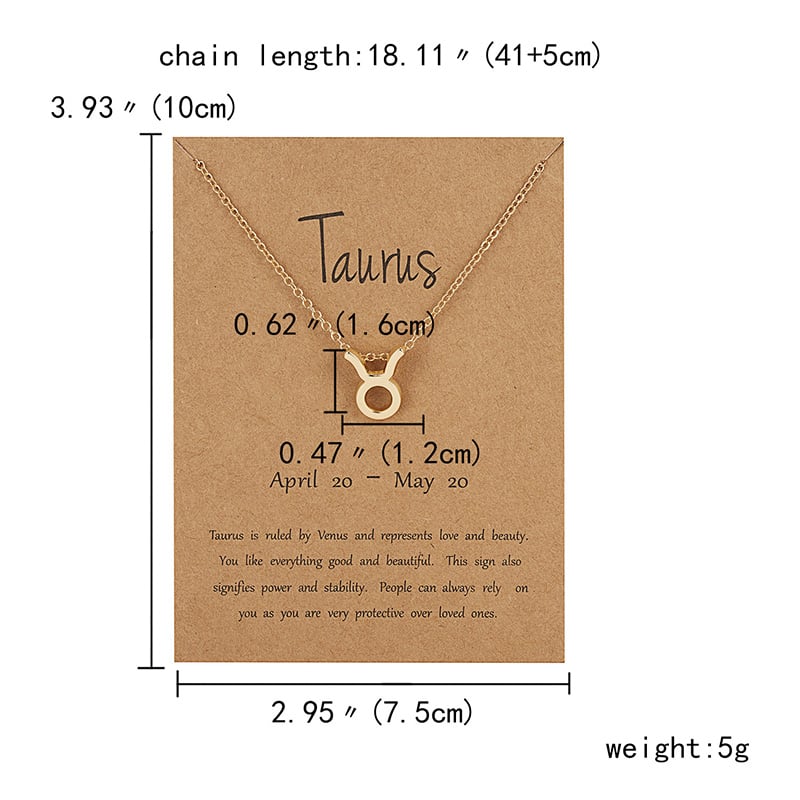 Zodiac sign necklaces with gift cards, constellation pendant necklace jewelry