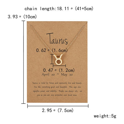 Zodiac sign necklaces with gift cards, constellation pendant necklace jewelry