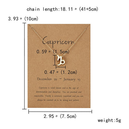 Zodiac sign necklaces with gift cards, constellation pendant necklace jewelry