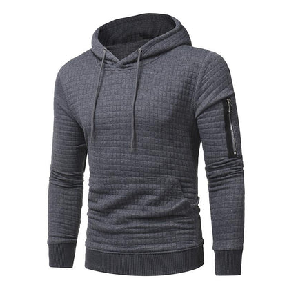 Men Sweatshirt Hoodie With Arm Zipper Long Sleeve Slim Tops 