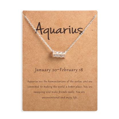 Zodiac sign necklaces with gift cards, constellation pendant necklace jewelry