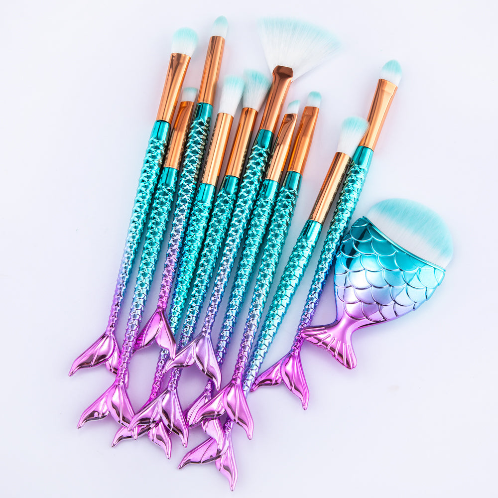 11-teiliges Make-up-Pinsel-Set Maquiagem Maquillaje Neue Meerjungfrau Foundation Augenbrauen Eyeliner Kosmetik Pinsel