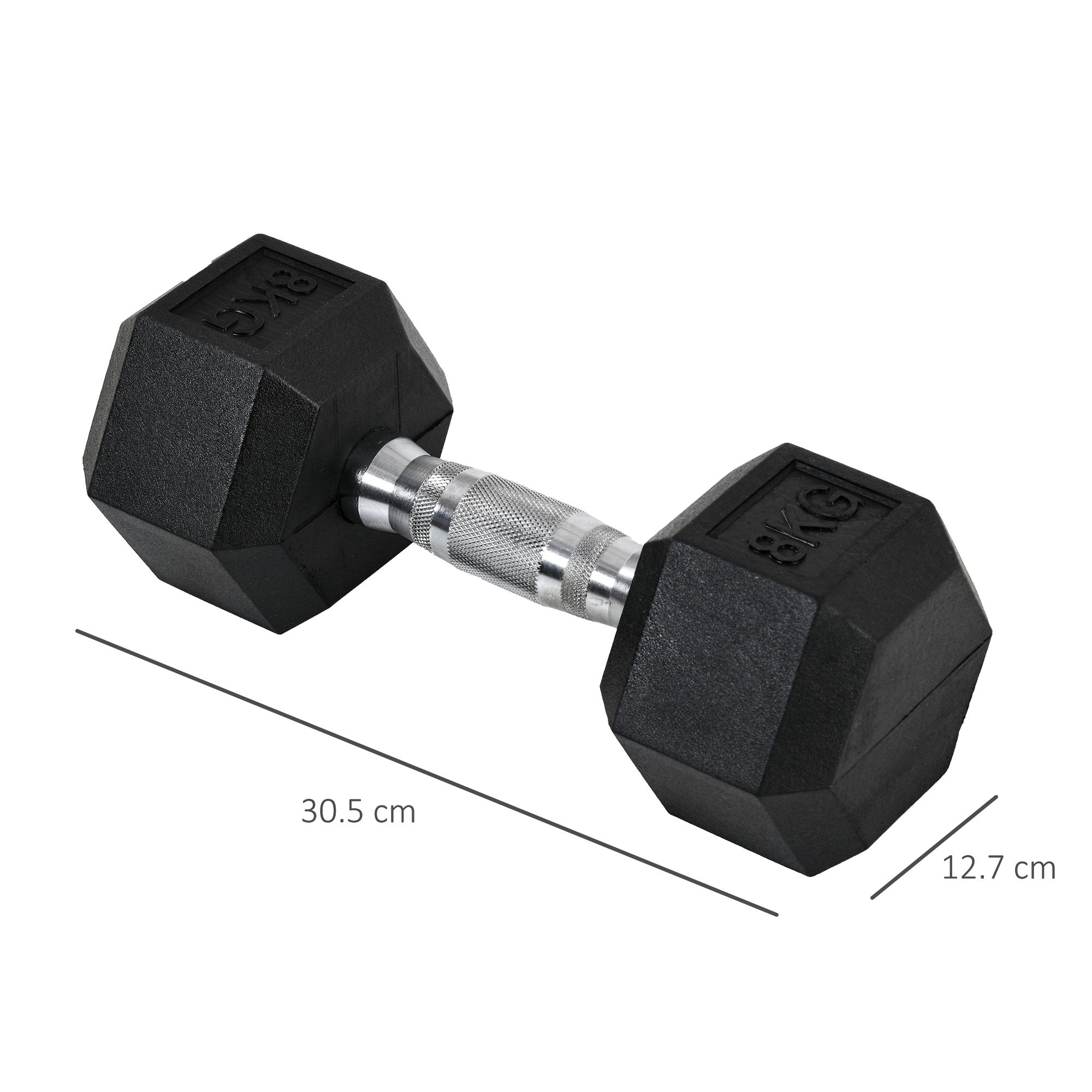 2x8 kg Hex-Kurzhantel Gummigewichte Set Sechskant Fitnessstudio Fitnessheben Zuhause