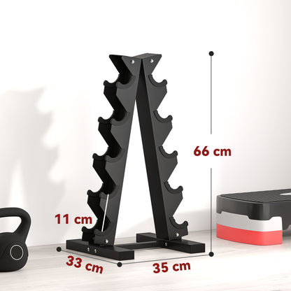 SPORTNOW five-tier dumbbell rack for home workouts - Black