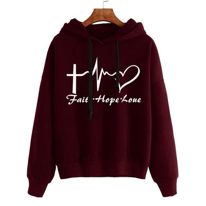 Hoodie sweatshirt with heart motif, women&