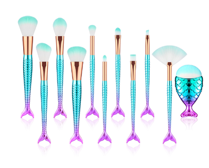 11-teiliges Make-up-Pinsel-Set Maquiagem Maquillaje Neue Meerjungfrau Foundation Augenbrauen Eyeliner Kosmetik Pinsel