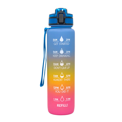 10 00Ml Sports Water Bottle Gradient Plastic Water Cup