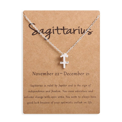 Zodiac sign necklaces with gift cards, constellation pendant necklace jewelry