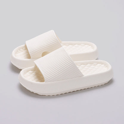 Summer EVA Slippers Solid Color Rhombus Stripe Anti-slip Slippers New Women&