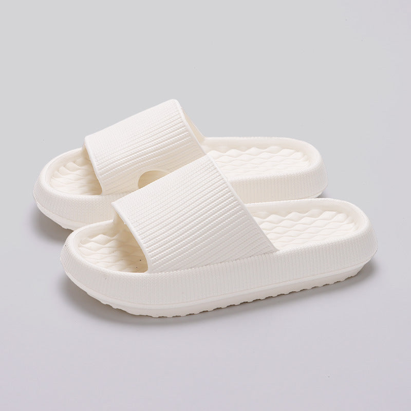 Summer EVA Slippers Solid Color Rhombus Stripe Anti-slip Slippers New Women&