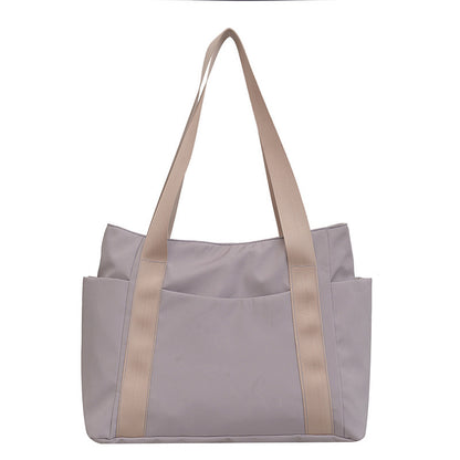 New Japanese style solid color shopping bag shoulder bag casual simple canvas handbag