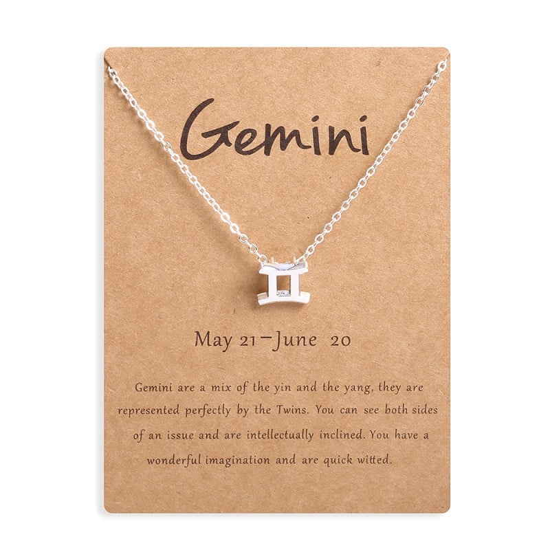 Zodiac sign necklaces with gift cards, constellation pendant necklace jewelry