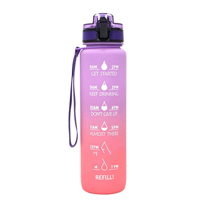10 00Ml Sports Water Bottle Gradient Plastic Water Cup