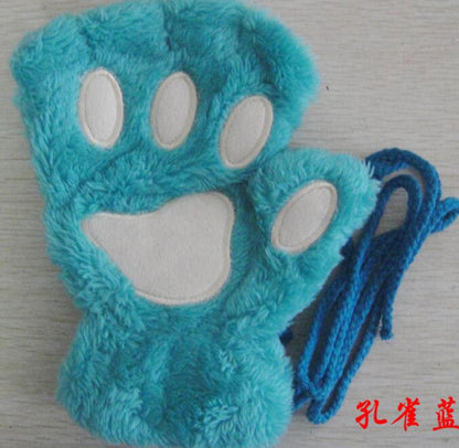 Winter Schöne Halbe Abdeckung Pfotenbär Katzenkrallen Handschuhe Kurzfinger