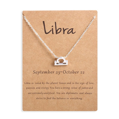 Zodiac sign necklaces with gift cards, constellation pendant necklace jewelry