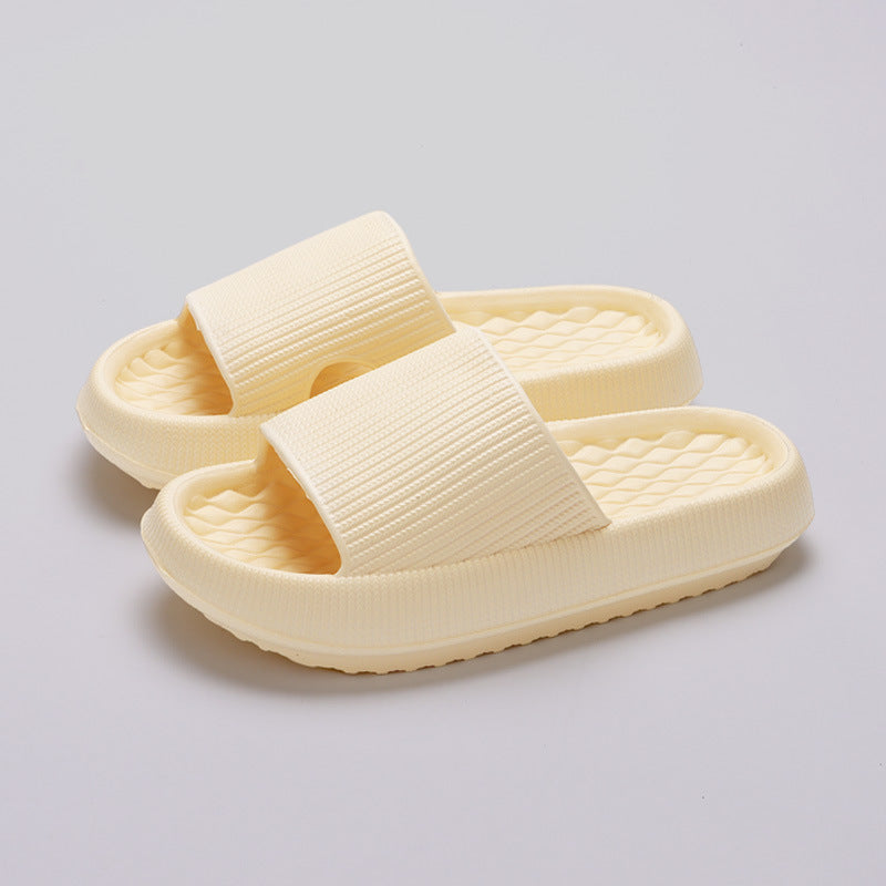 Summer EVA Slippers Solid Color Rhombus Stripe Anti-slip Slippers New Women&