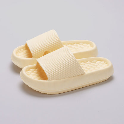 Summer EVA Slippers Solid Color Rhombus Stripe Anti-slip Slippers New Women&