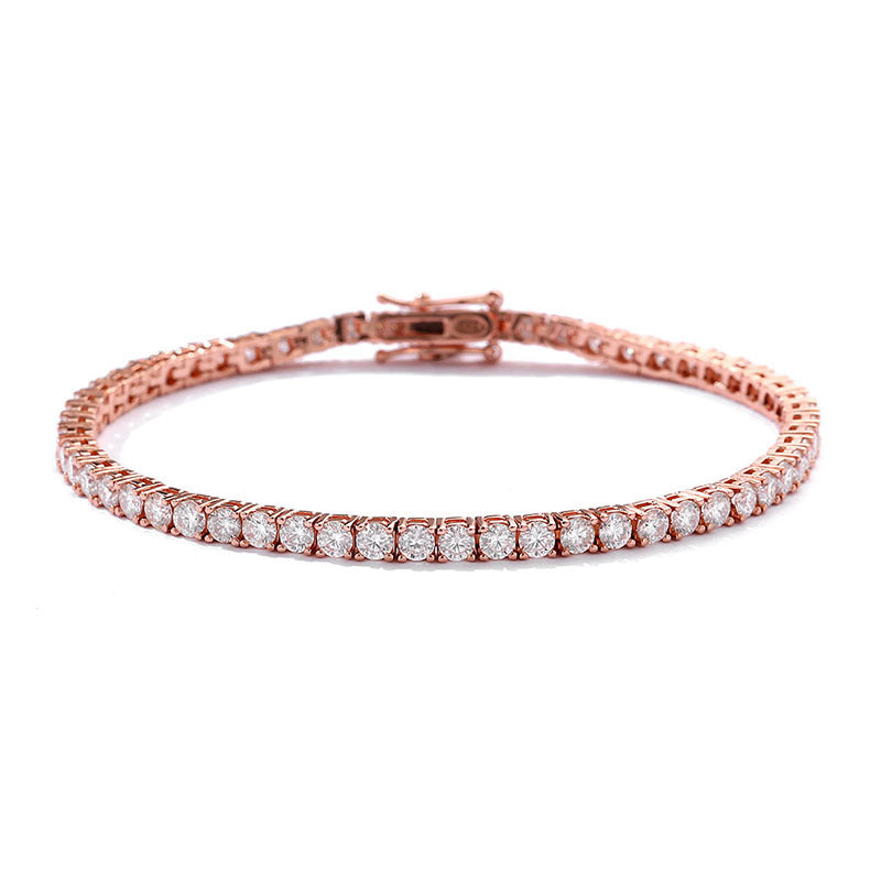 Armband mit 10 Punkte Moissanite, Tennis-Kette, S925 Sterlingsilber