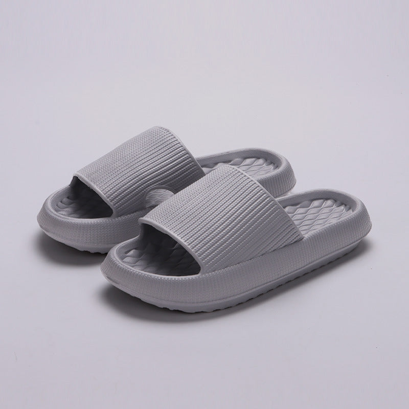 Summer EVA Slippers Solid Color Rhombus Stripe Anti-slip Slippers New Women&