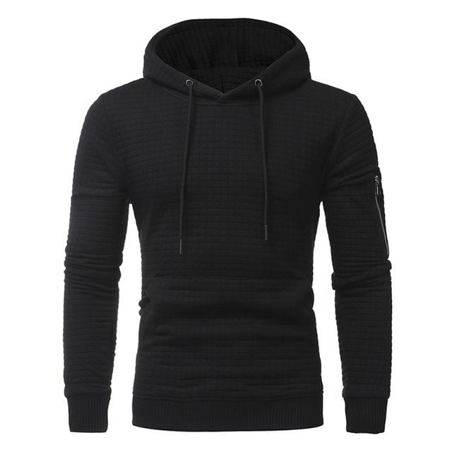 Men Sweatshirt Hoodie With Arm Zipper Long Sleeve Slim Tops 